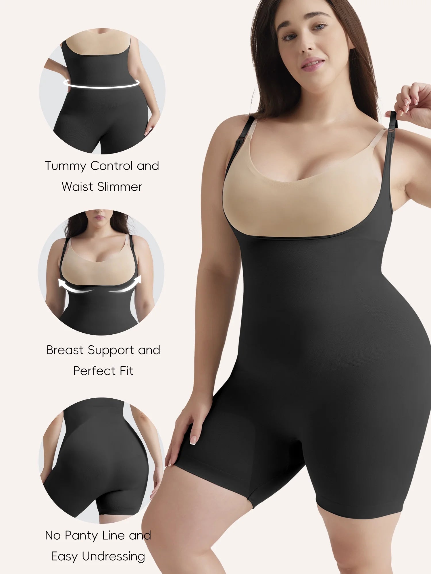 plus Size Shapewear Bodysuit for Women Tummy Control Compression Body Shaper Waist Trainer Girdle
