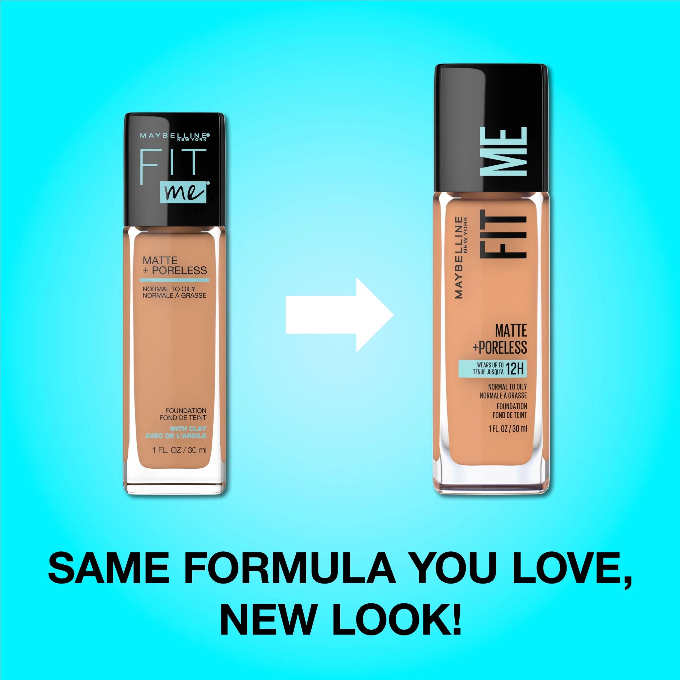 Fit Me Matte + Poreless Liquid Foundation Makeup, 334 Warm Sun, 1 Fl Oz