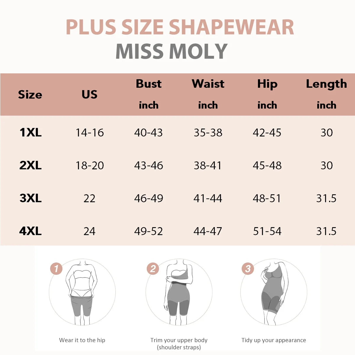 plus Size Shapewear Bodysuit for Women Tummy Control Compression Body Shaper Waist Trainer Girdle