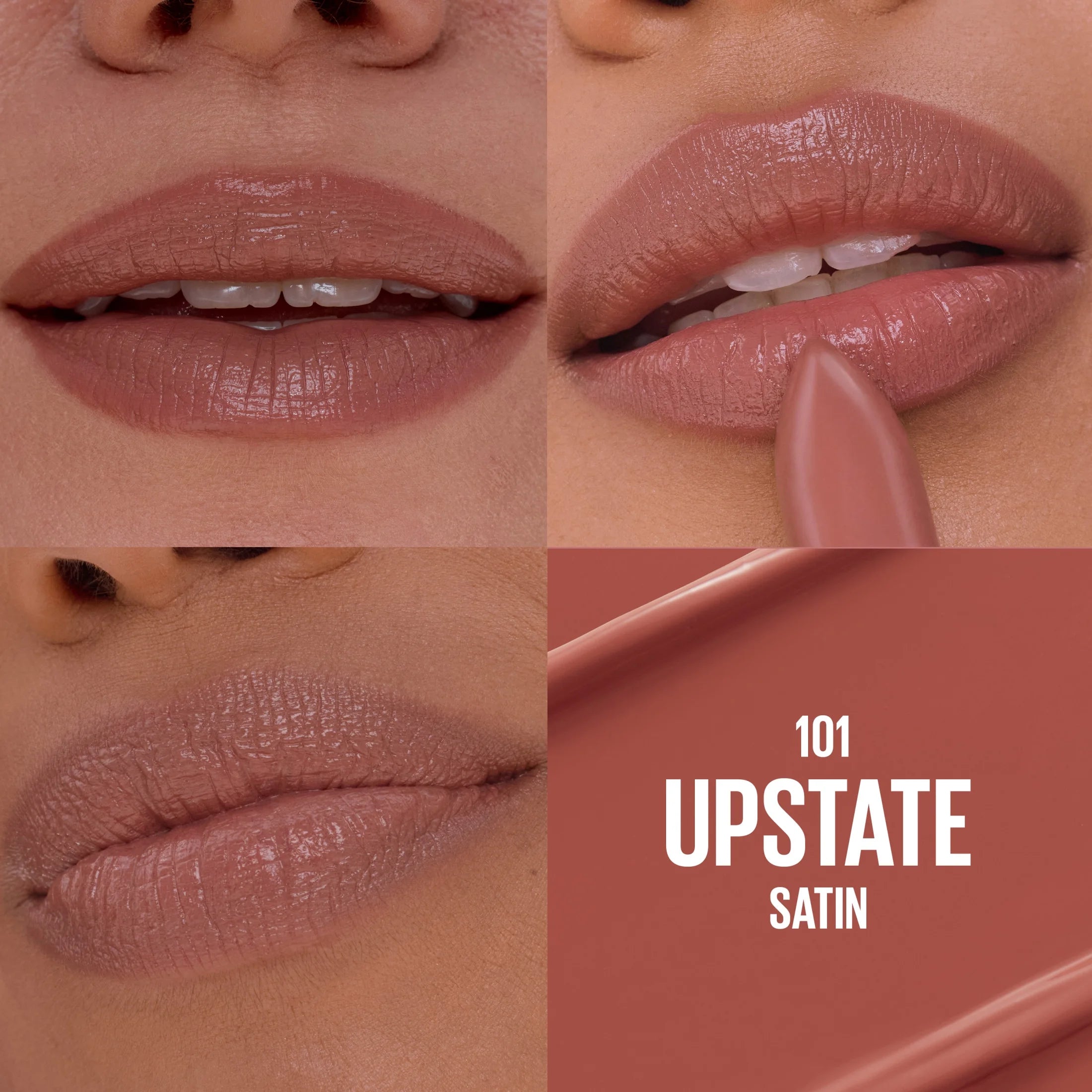 Serum Lipstick, Satin Finish, Oil-Blend and Hyaluronic Acid, 101 Upstate, 0.12 Oz