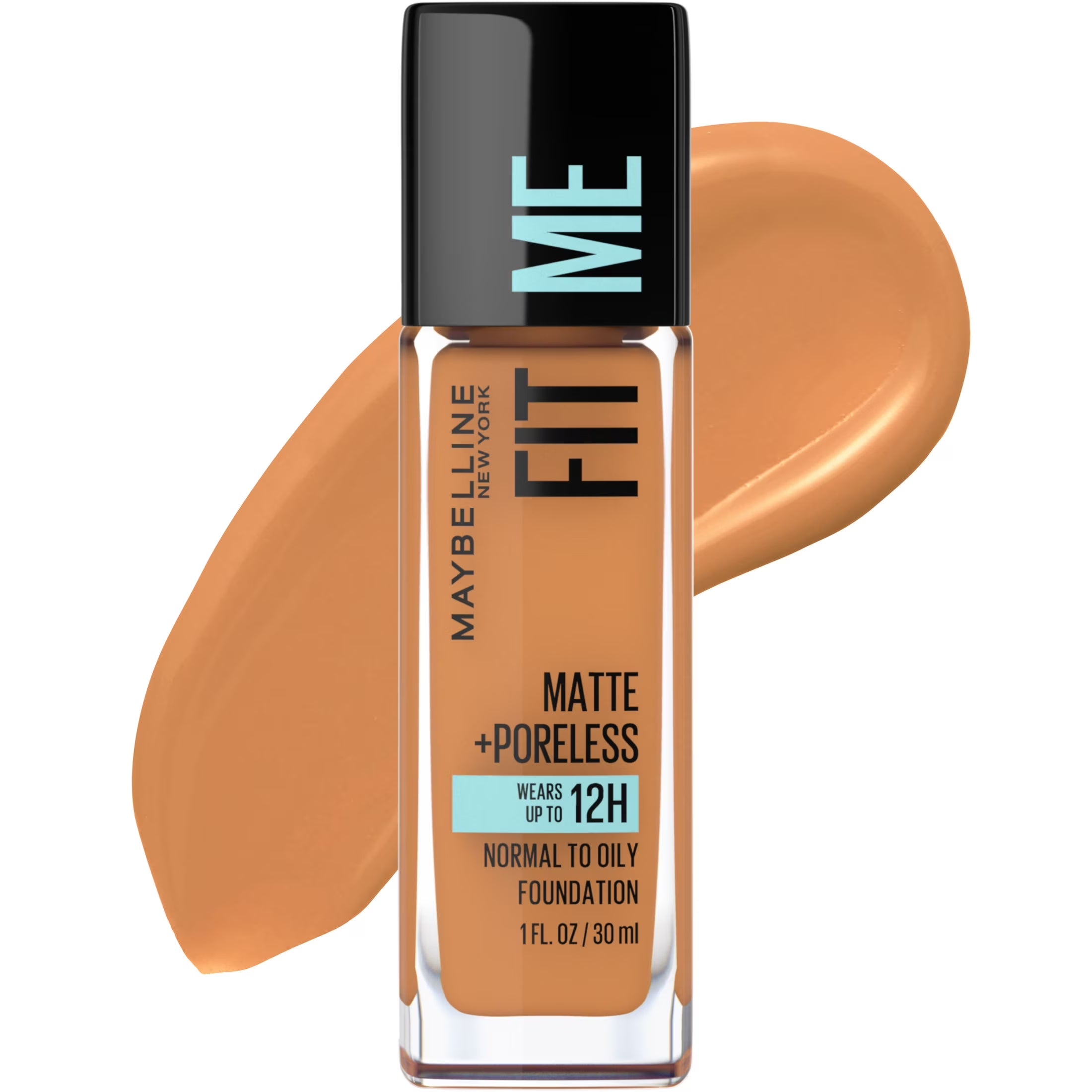Fit Me Matte + Poreless Liquid Foundation Makeup, 334 Warm Sun, 1 Fl Oz