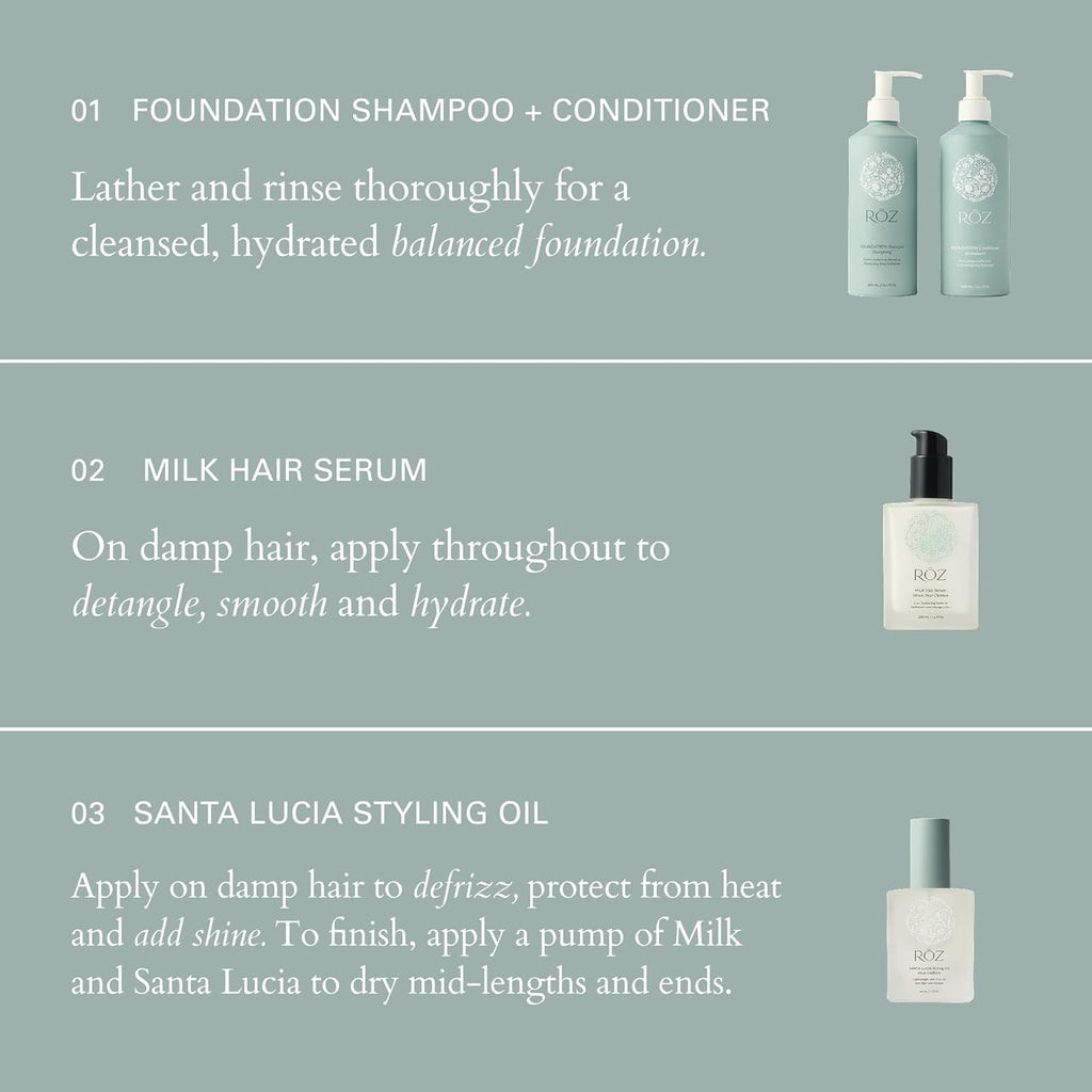 Foundation Shampoo and Conditioner Set Duo - Sulfate-Free Hydrating Shampoo and Conditioner for Women & Men - All Hair Types | Vegan, Color-Safe, Silicone & Paraben-Free | 10.1 Oz Each